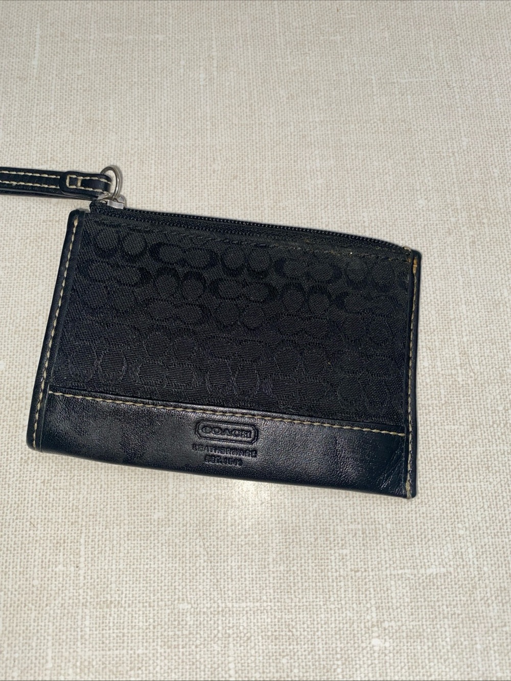 COACH VTG Leatherware  Coin Purse Wallet Black Jacquard Leather Trim - Picture 12 of 15